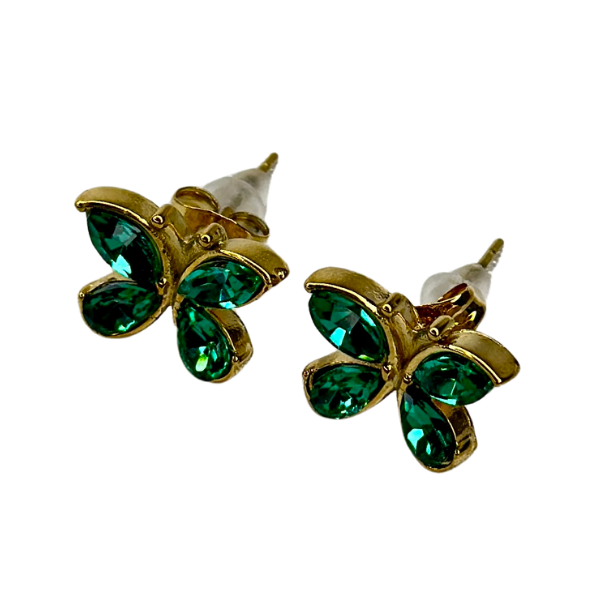 BUTTERFLY EARRINGS EMERALD